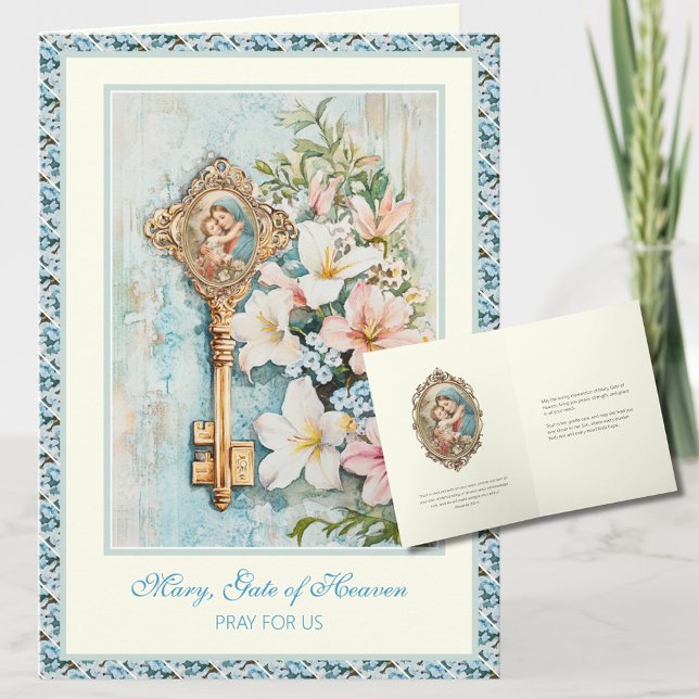 Religious Mother Mary Floral Encouragement Card (Creator Uploaded)