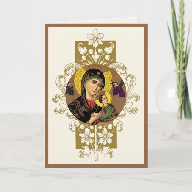 Religious Mother Perpetual Help Catholic Jesus Card (Front)