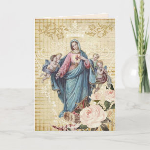 Religious Mothers Day Blessed Virgin Mary Angels Card