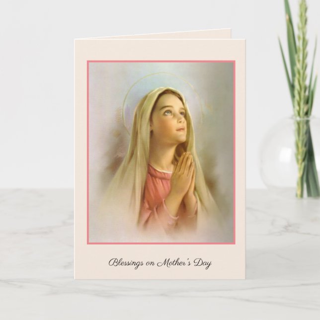 Religious Mothers Day Blessed Virgin Mary Card (Front)