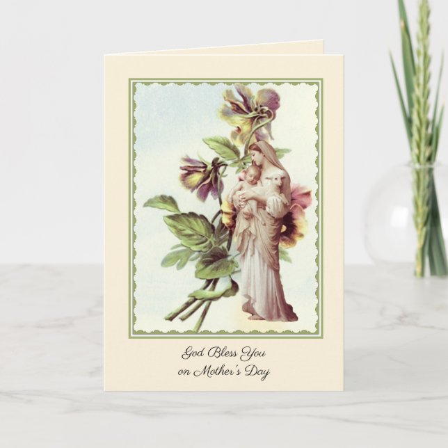 Religious Mothers Day Blessed Virgin Mary Card (Front)