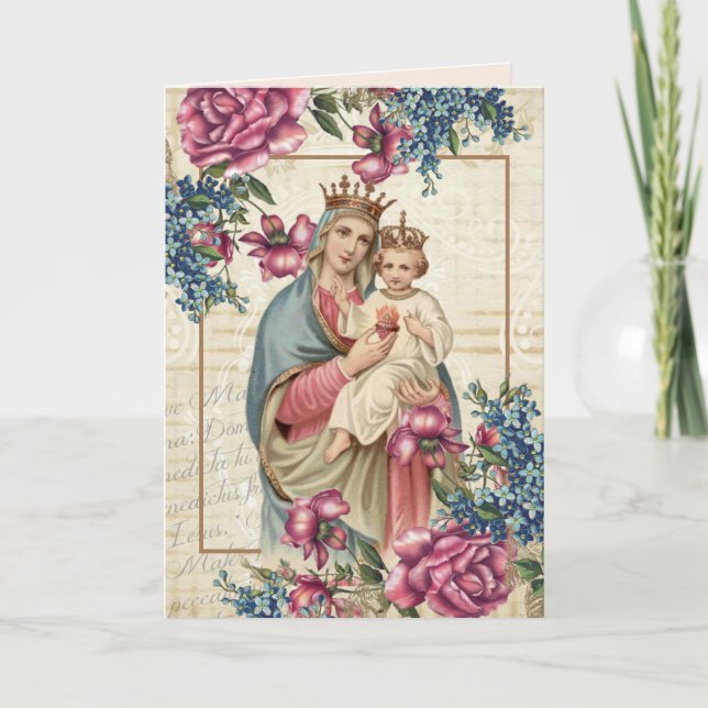 Religious Mothers Day Blessed Virgin Mary Jesus Card (Front)