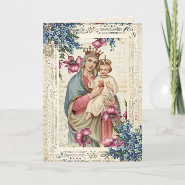 Religious Mothers Day Blessed Virgin Mary Jesus Card (Front)