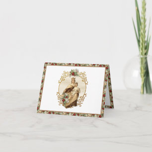 Religious Mount Carmel Floral Virgin Mary Jesus Thank You Card