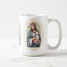 Religious Mug with God Holding a Lamb