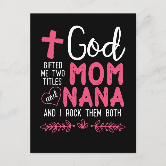 Religious Nana and Mum Christian Grandmother Postcard (Front)