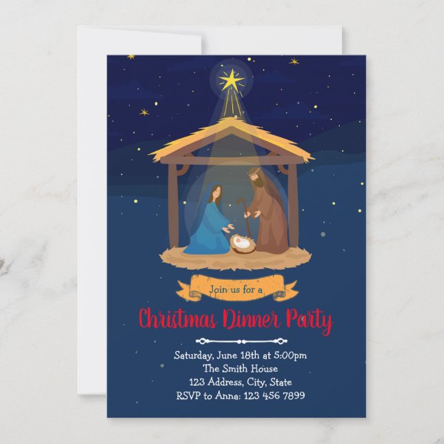 Religious Nativity christmas Invitation (Front)