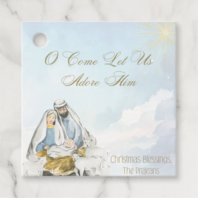 Religious Nativity Holiday Gift Tag  (Front)