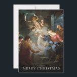 Religious Nativity Scene Family Photo Christmas Holiday Card<br><div class="desc">This religious Christmas card features a nativity scene painted by artist Jean-Baptiste Marie Pierre in the late 18th century depicting the Holy Family surrounded by saints and angels. On the reverse side there is room for a family photo and personalised message. I have designed this card as part of my...</div>