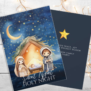 Religious Nativity Scene No Photo Christmas Holiday Card
