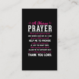 Religious Nurse Prayer Christian Nursing Lord Business Card