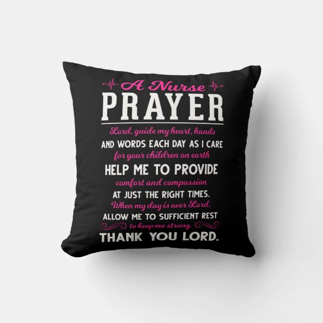 Religious Nurse Prayer Christian Nursing Lord Cushion (Front)