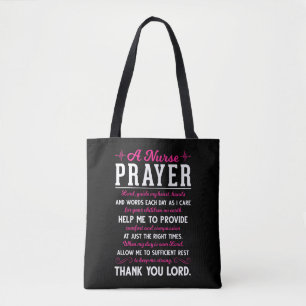 Religious Nurse Prayer Christian Nursing Lord Tote Bag