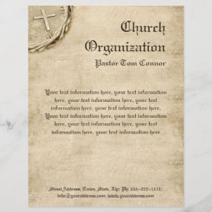 Religious Organisation Aged Cross Letterhead