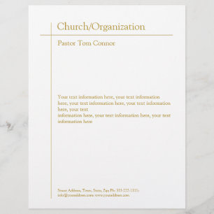 Religious Organisation Golden Cross Minimal Custom Letterhead