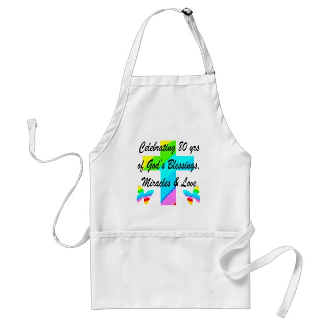 RELIGIOUS PERSONALIZED 80TH BIRTHDAY DESIGN STANDARD APRON (Front)