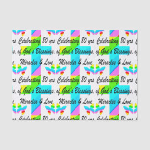 RELIGIOUS PERSONALIZED 80TH BIRTHDAY DESIGN TISSUE PAPER