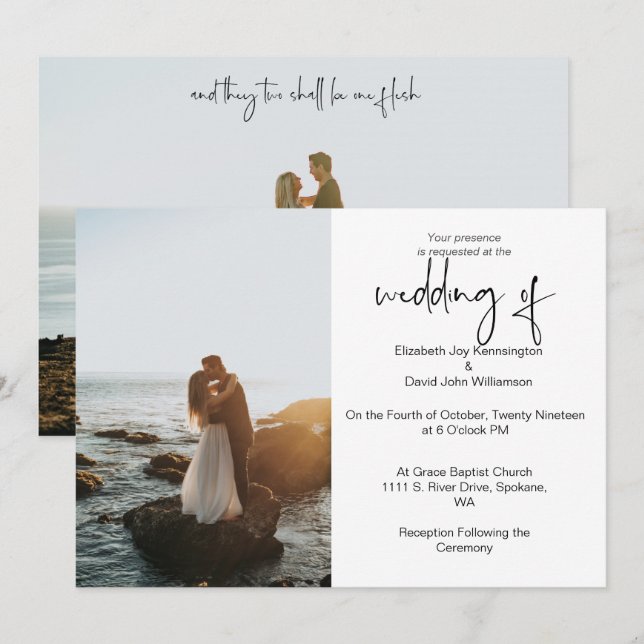 Religious Photo Wedding Invitation (Front/Back)