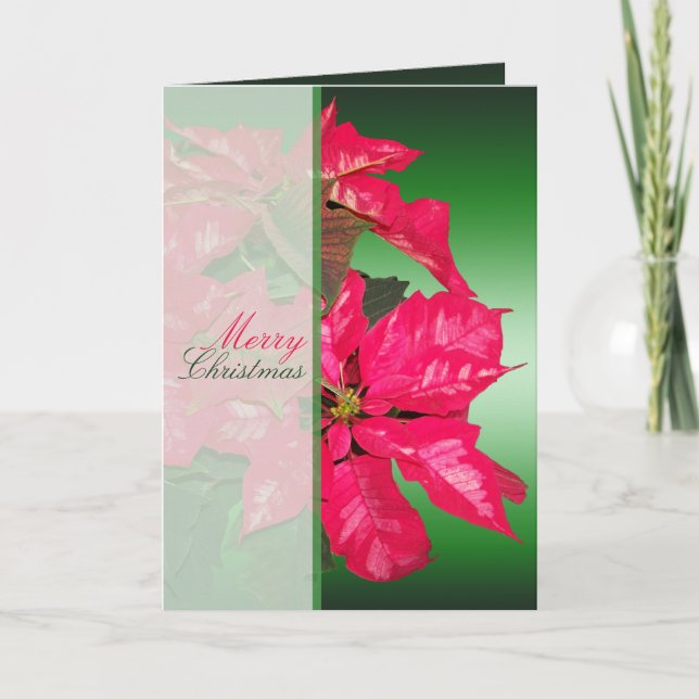 Religious Poinsettia Christmas Card (Front)