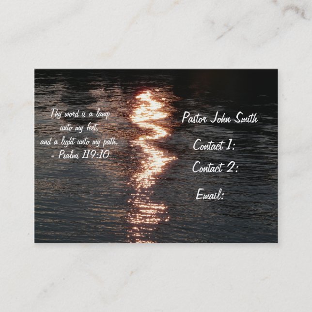 Religious Profile Card-Scripture+light on water Business Card (Front)