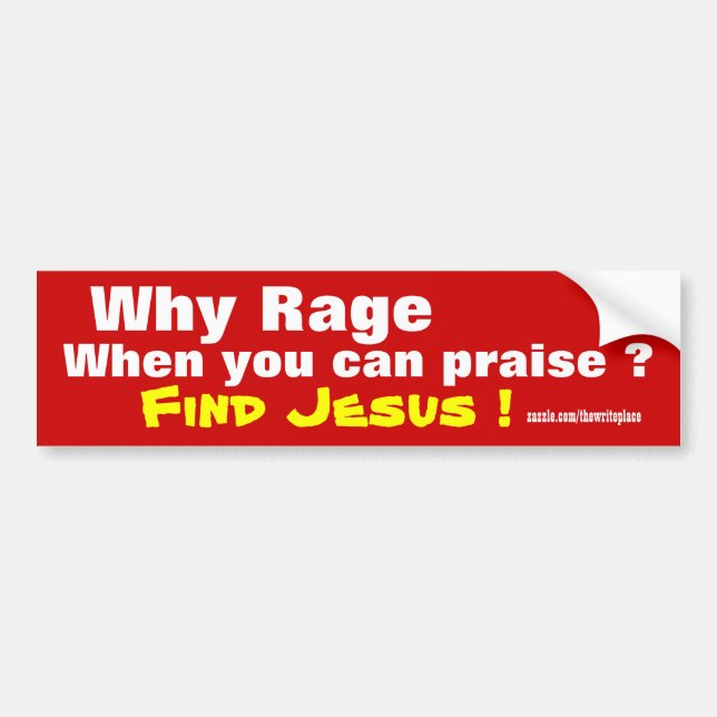 Religious road rage bumper stickers (Front)