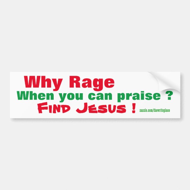 Religious road rage bumper stickers (Front)