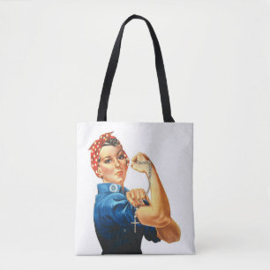 Religious Rosie the Riveter Catholic Rosary Tote Bag