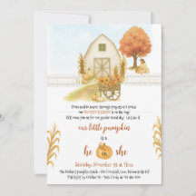Religious Rustic Fall Gender Reveal Invitations