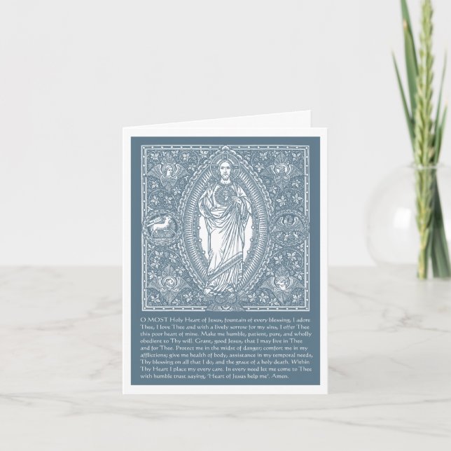 Religious Sacred Heart Jesus Catholic Prayer Card (Front)