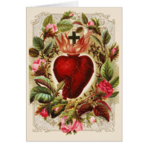 Religious Sacred Heart Jesus Roses Catholic 