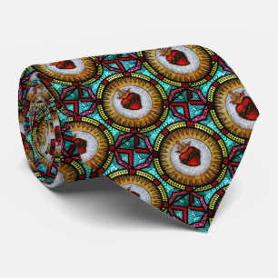 Religious Sacred Heart Jesus Stained Glass Tie