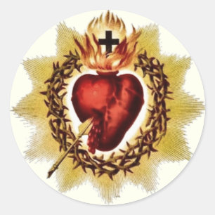 Religious Sacred Heart of Jesus Catholic Classic Round Sticker