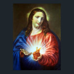Religious Sacred Heart of Jesus Catholic Poster<br><div class="desc">Featuring a beautiful famous religious piece of Catholic artwork,  the Sacred Heart of Jesus,  by Pompeo Girolamo Batoni (1700's)</div>