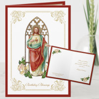 Religious Sacred Heart of Jesus Floral Scripture
