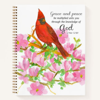 Religious Scripture 2 Peter Cardinal Magnolia Pray Notebook