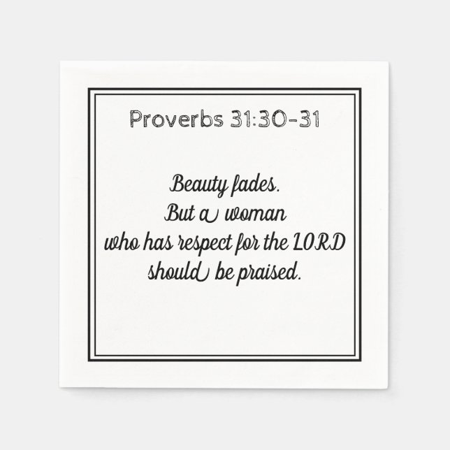 Religious scripture verse women conference paper napkin (Front)