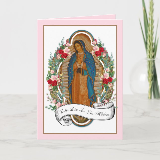 Religious Spanish Guadalupe Mothers Day  Card (Front)