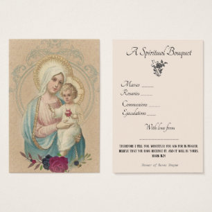 Religious Spiritual Bouquet Prayer Holy Card
