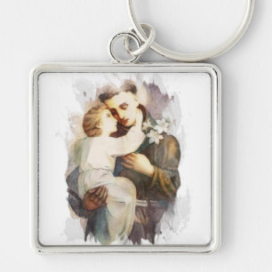 Religious St. Anthony Baby Jesus Vintage Key Ring