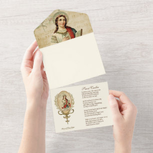 Religious St. Cecilia Vintage Musicians  All In On One Invitation