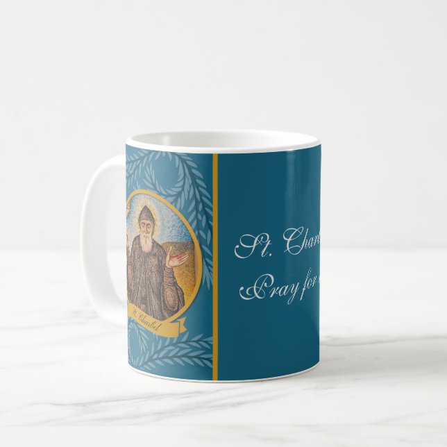 Religious St. Charbel Sharbel Catholic Maronite Coffee Mug (Front Left)