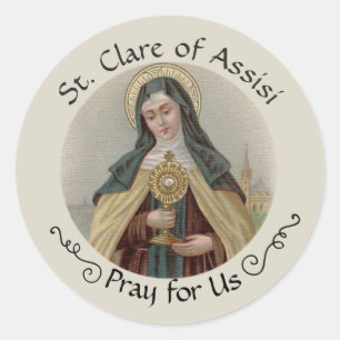 Religious St. Clare of Assisi Catholic Classic Round Sticker
