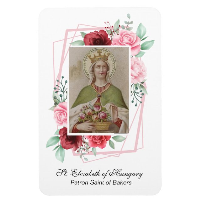 Religious St. Elizabeth of Hungary Patron Bakers Magnet (Vertical)