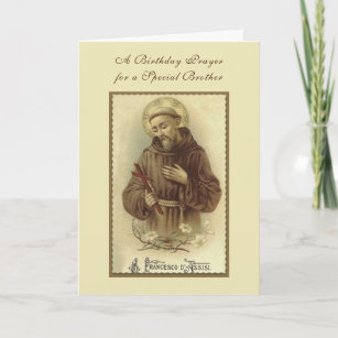 Religious St. Francis Catholic Brother Birthday Card
