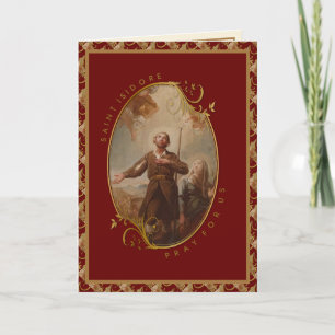 Religious St. Isidore Farmer Laborer Prayer Card