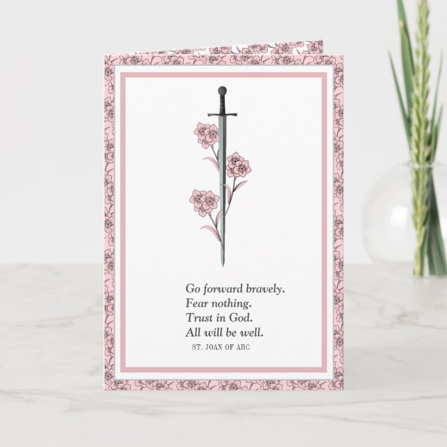 Religious St. Joan of Arc Quote Catholic Saint Card (Front)