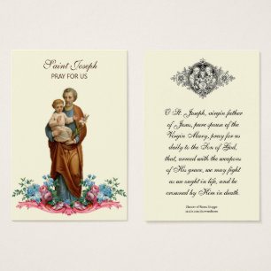 Religious St. Joseph Memorare Prayer Holy Card