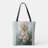 Religious St. Joseph with Child Jesus Tote Bag (Back)