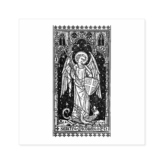 Religious St. Michael the Archangel Rubber Stamp (Imprint)