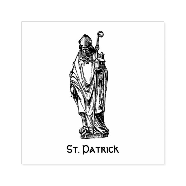 Religious St. Patrick Ireland Catholic Saint Rubber Stamp (Imprint)
